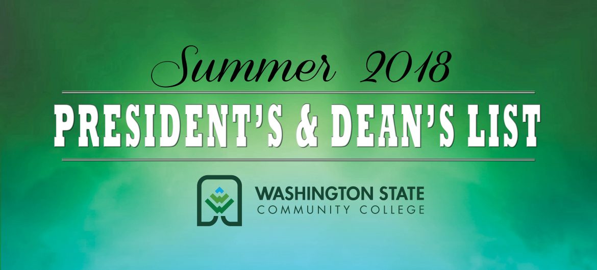 Image: Summer 2018 President's and Dean's List at WSCO