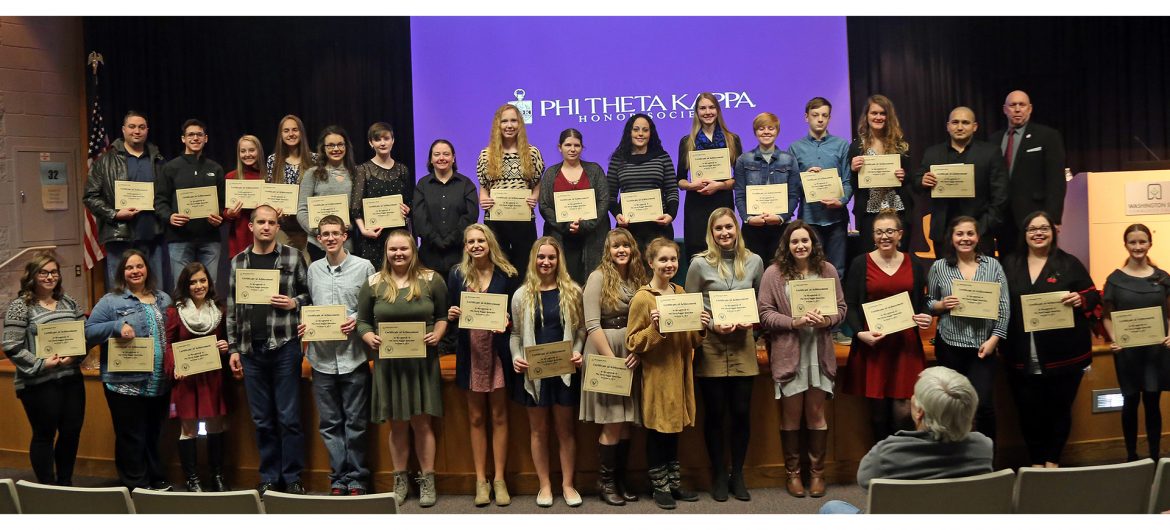 The Alpha Rho Gamma chapter of Phi Theta Kappa (PTK) at Washington State College of Ohio (WSCO) recently inducted its largest group in more than five years.
