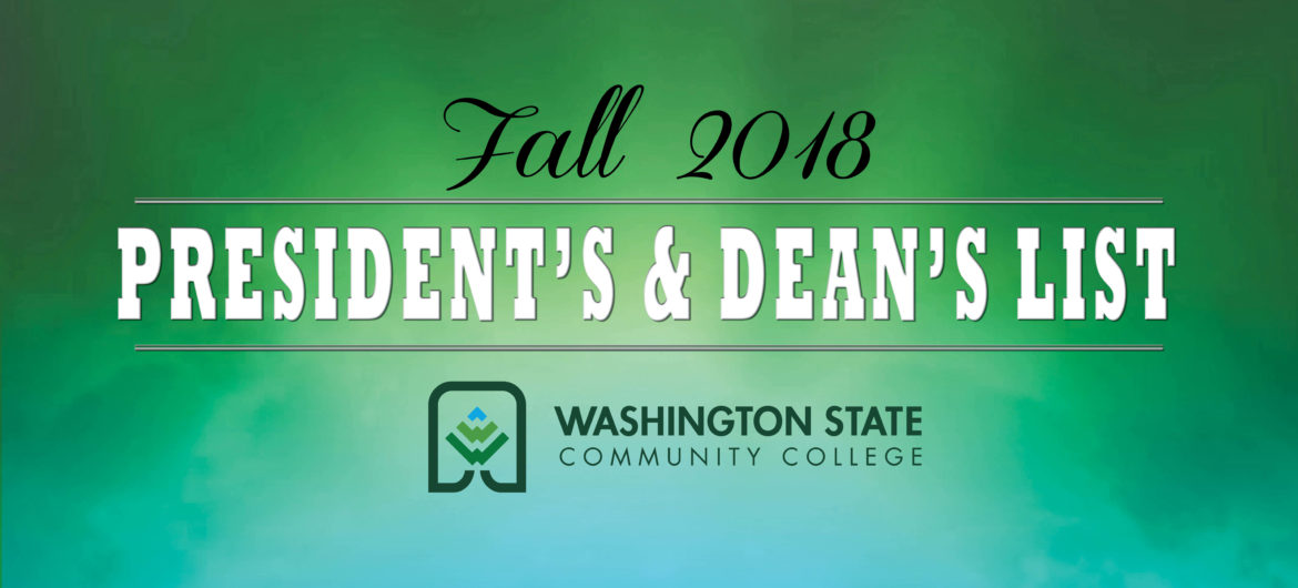 President’s and Dean’s lists for the 2018 Fall semester