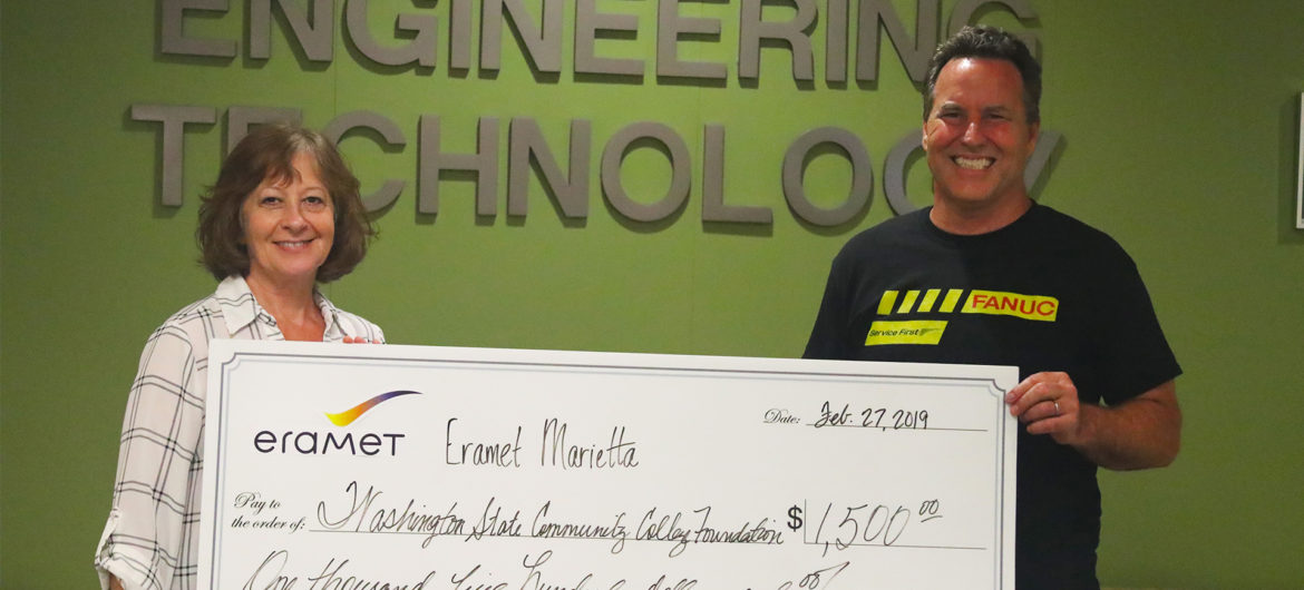 Eramet Marietta recently made a contribution of $1,500 to the Washington State Foundation as thanks for a Washington State engineering class that fabricated a part to improve their process.